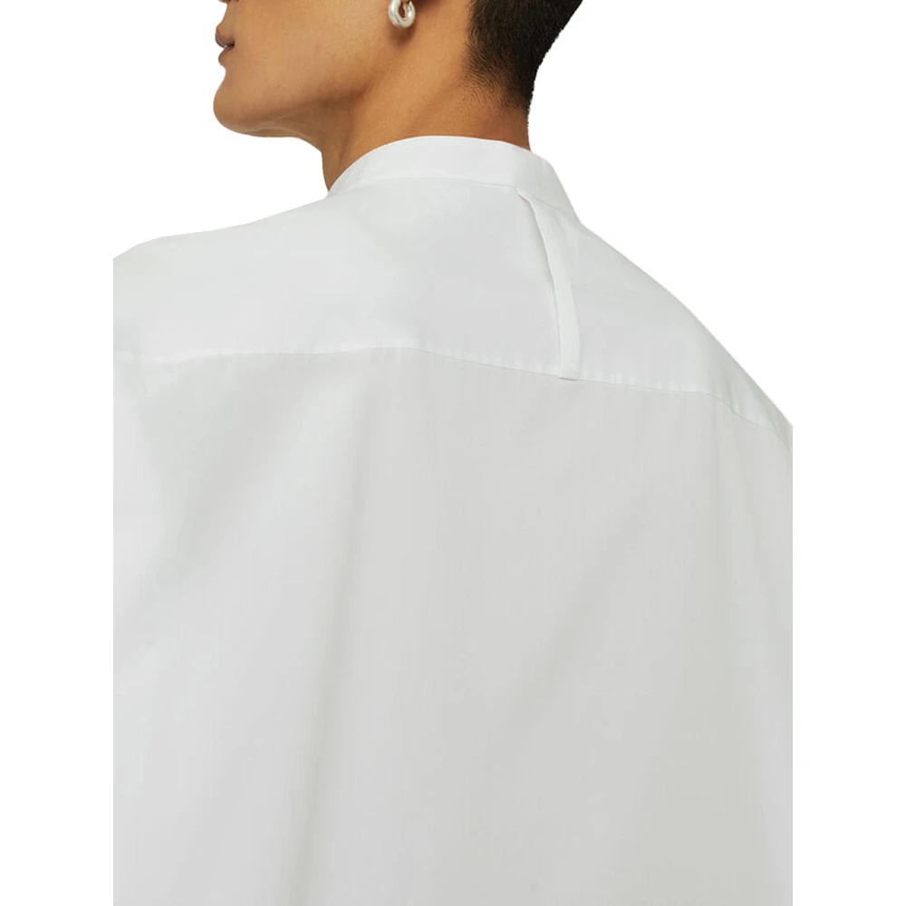 Jil Sander Katoenen Poplin Langarm Monogram Shirt White Heren