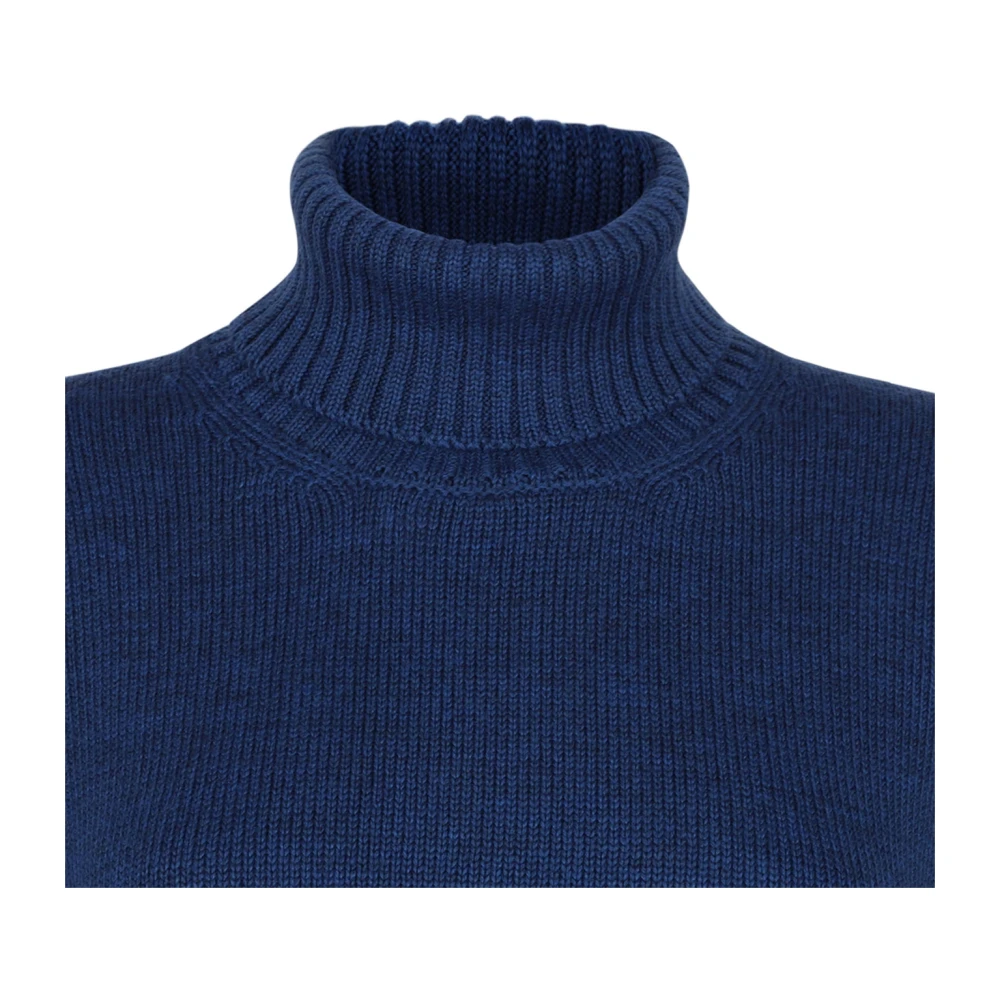 Gran Sasso Navy Blue Turtleneck Sweater Blue Dames