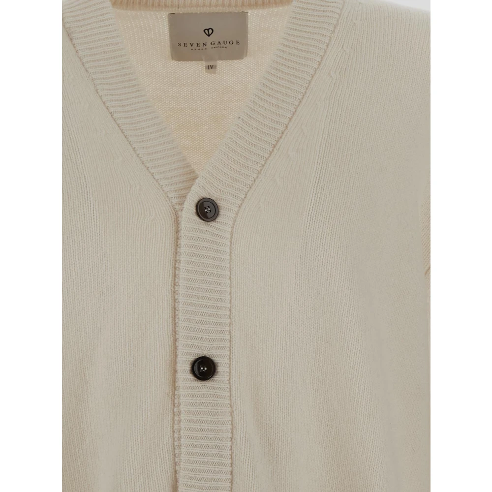 Seven Gauge Wollen Gebreide Vest White Heren