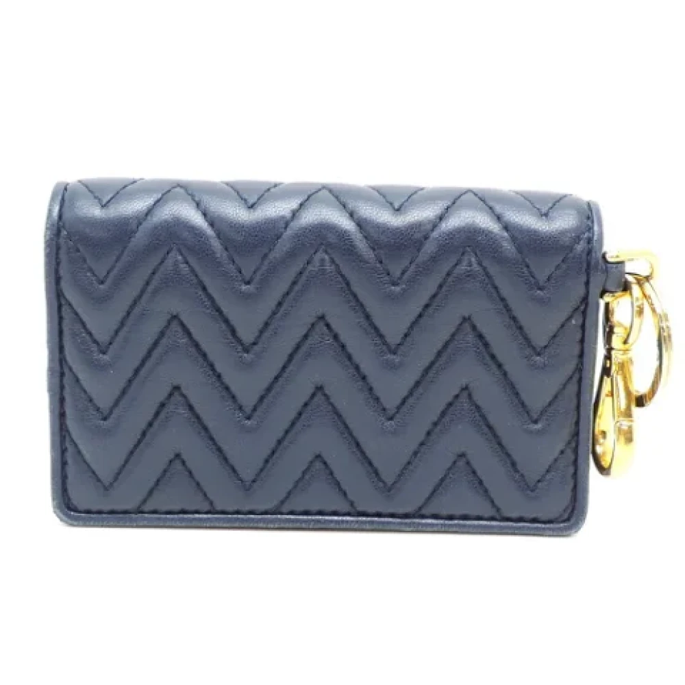Miu Pre-owned Leather wallets Blue Dames