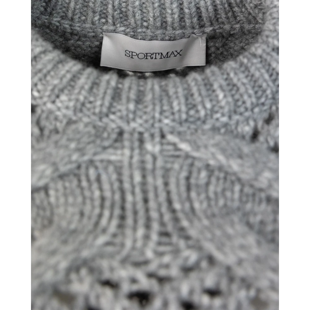 SPORTMAX Grijze Sweaters Lana Polyamide Warm Gray Dames