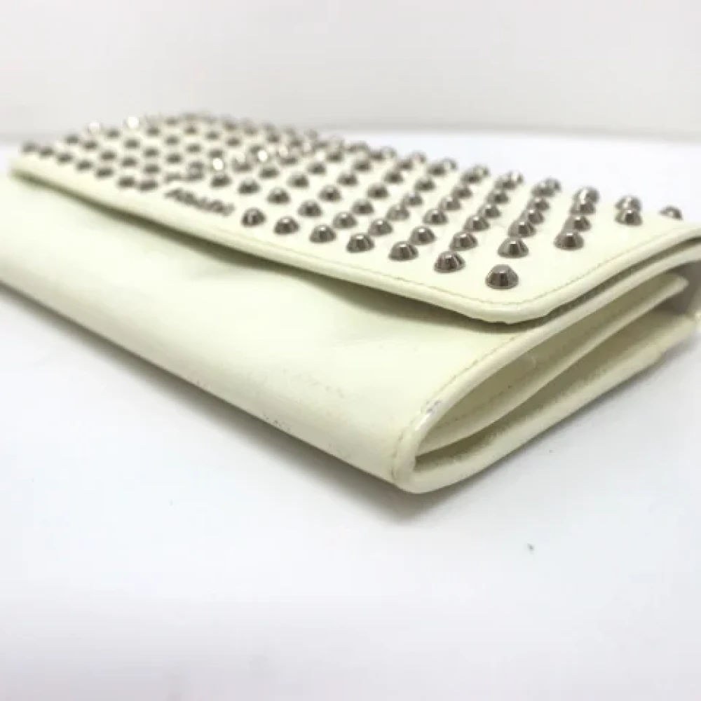 Prada Vintage Pre-owned Leather wallets White Dames