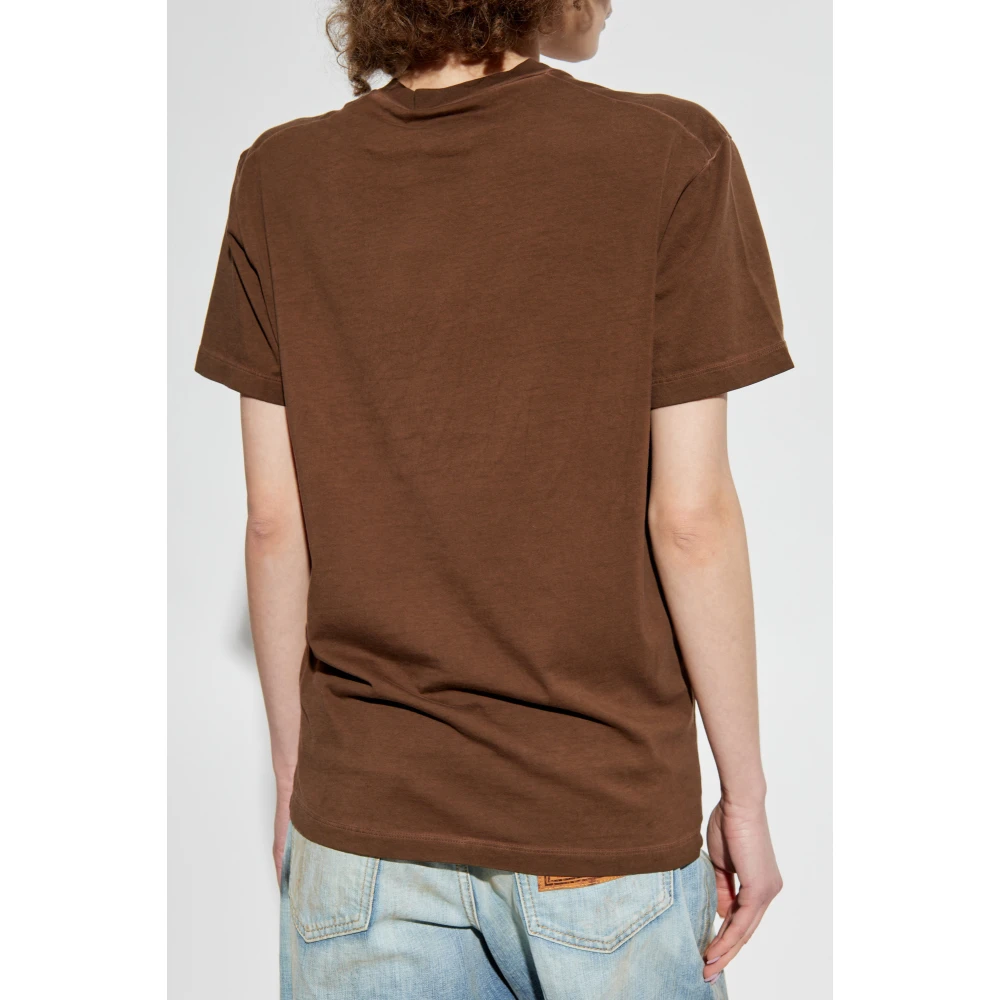 Dsquared2 T-shirt met logo Brown Dames