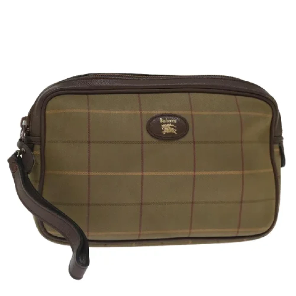 Burberry Vintage Pre-owned Canvas clutches Beige Dames