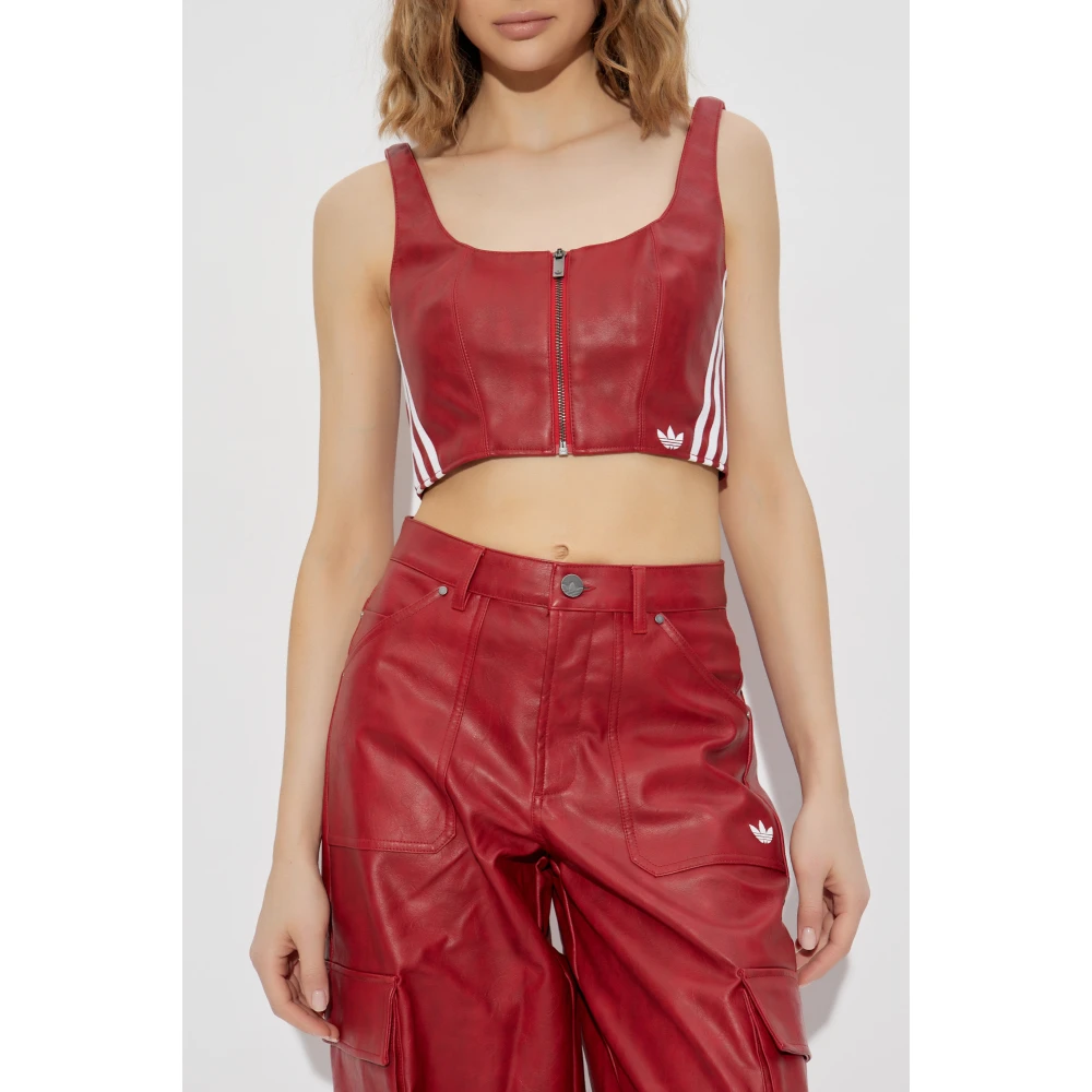 adidas Originals Nep lederen top Red Dames