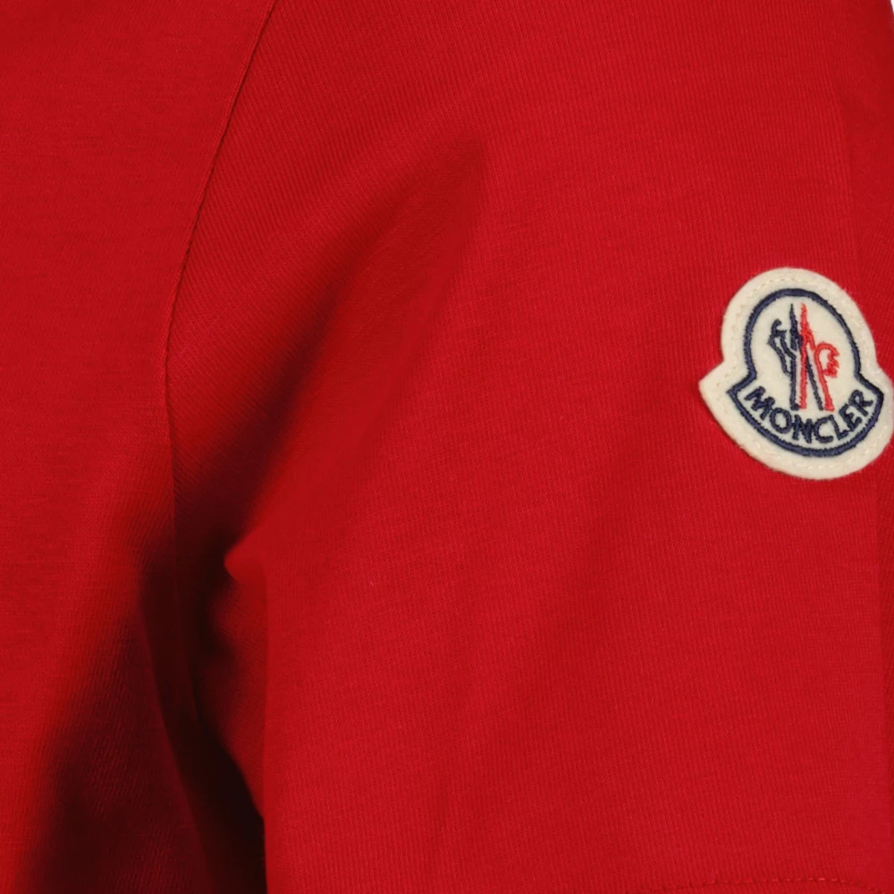 Moncler Logo Bedrukt T-shirt voor Mannen Red Heren