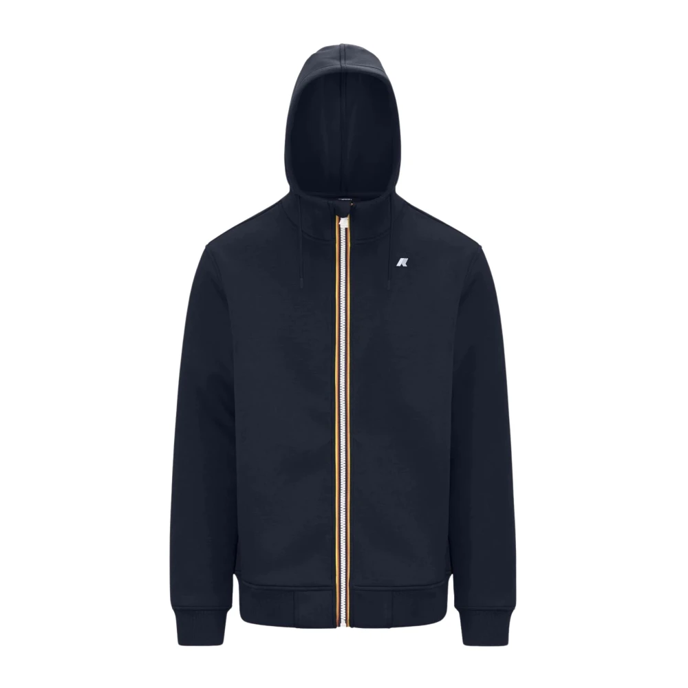 K-Way Men's Blue Sweater With Adjustable Hood