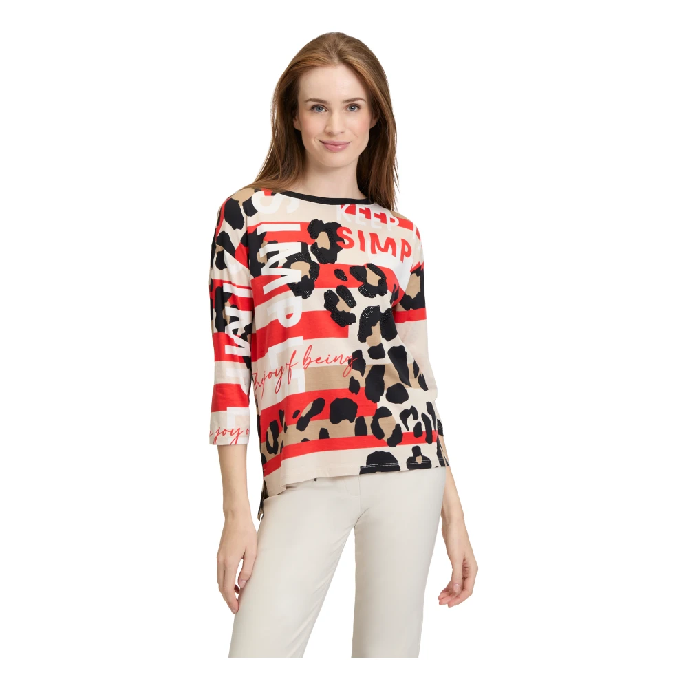 Betty Barclay Casual shirt met dierenprint en glitterstenen Multicolor Dames