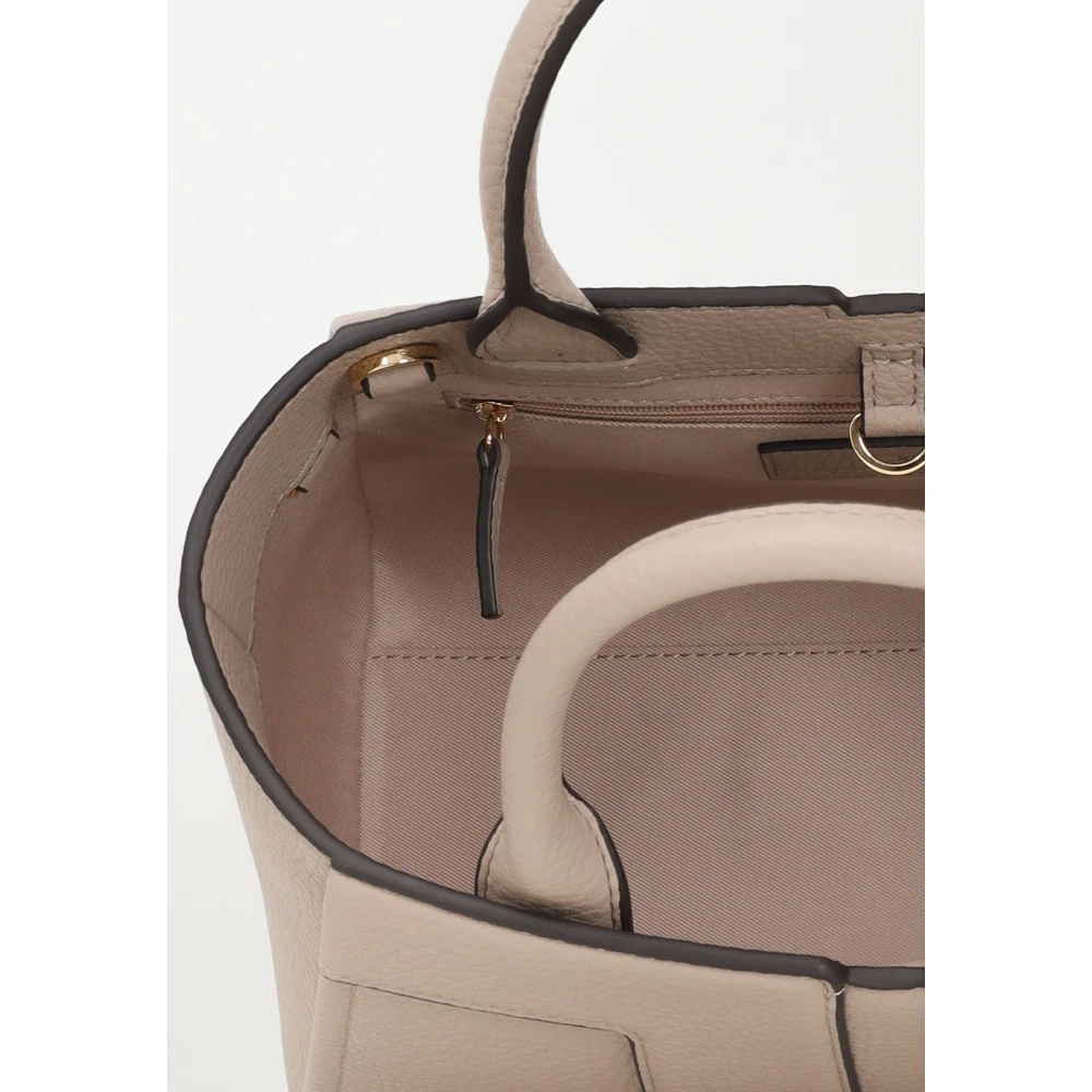 Elisabetta Franchi Beige Shopper Tas met Logo Gray Dames