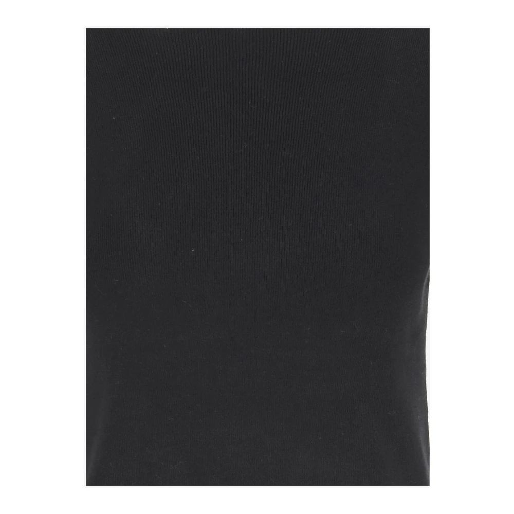 allude Zwarte gebreide trui met boot hals Black Dames