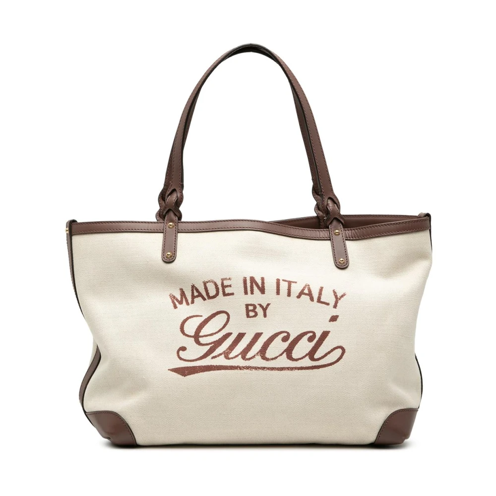 Gucci Vintage Women's Brown Pre-Owned Canvas Tote Bag