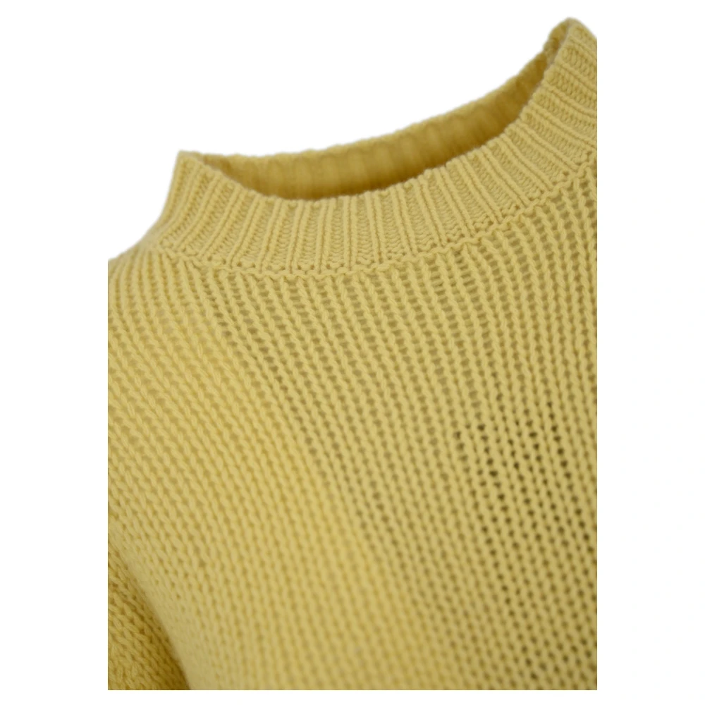 Max Mara Weekend Gele Cashmere Trui Lange Mouw Yellow Dames