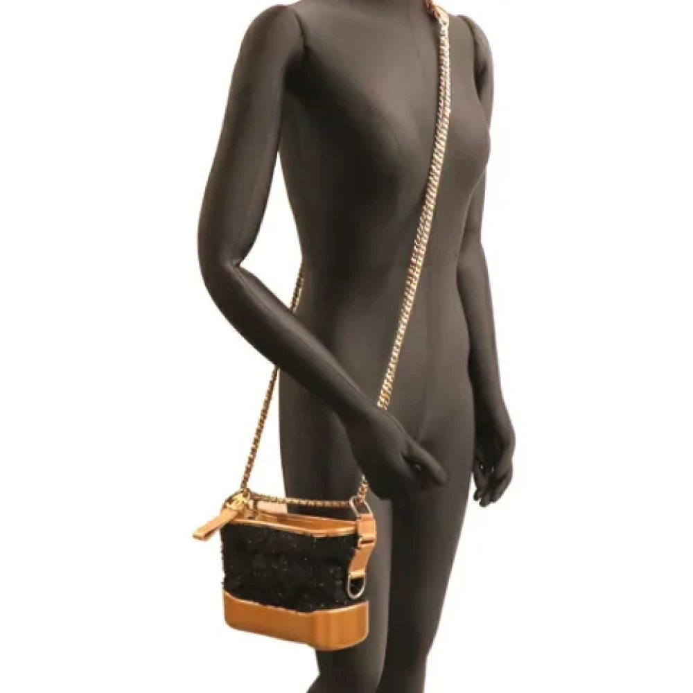 Chanel Vintage Pre-owned Fabric shoulder-bags Black Dames