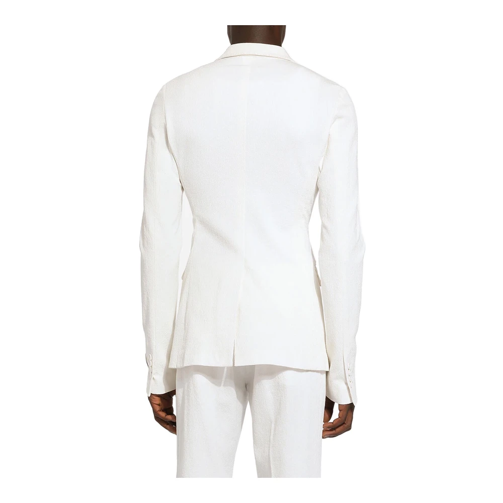 Dolce & Gabbana Enkelborst Katoenen Jas White Heren