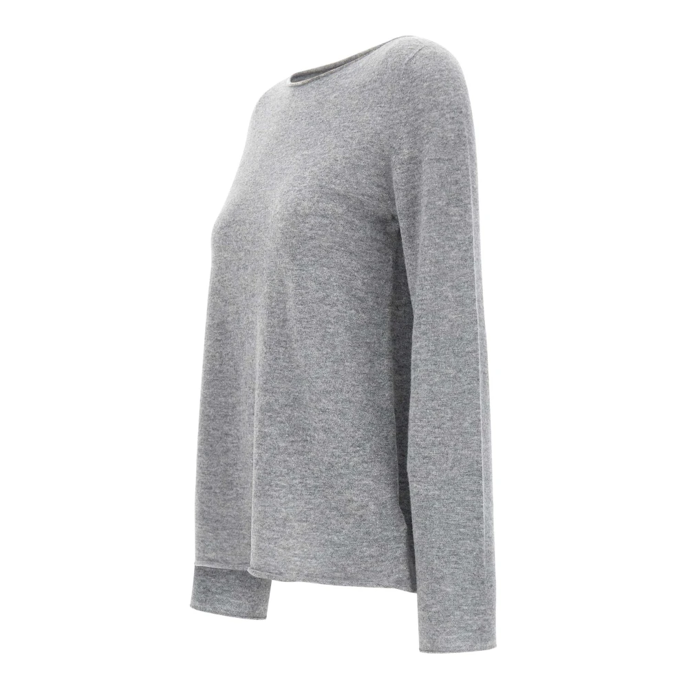 Kaos Wol Boothals Trui Grijs Gray Dames