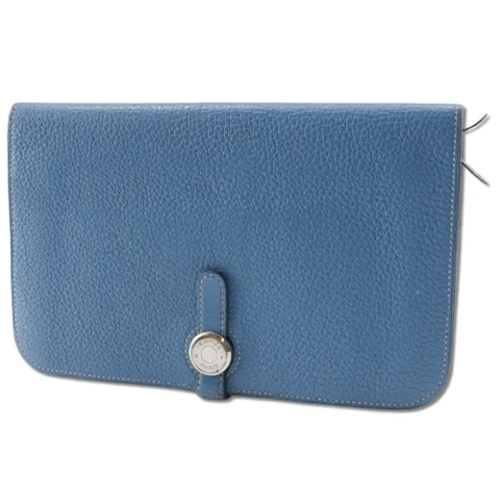 Hermès Vintage Pre-owned Leather wallets Blue Dames