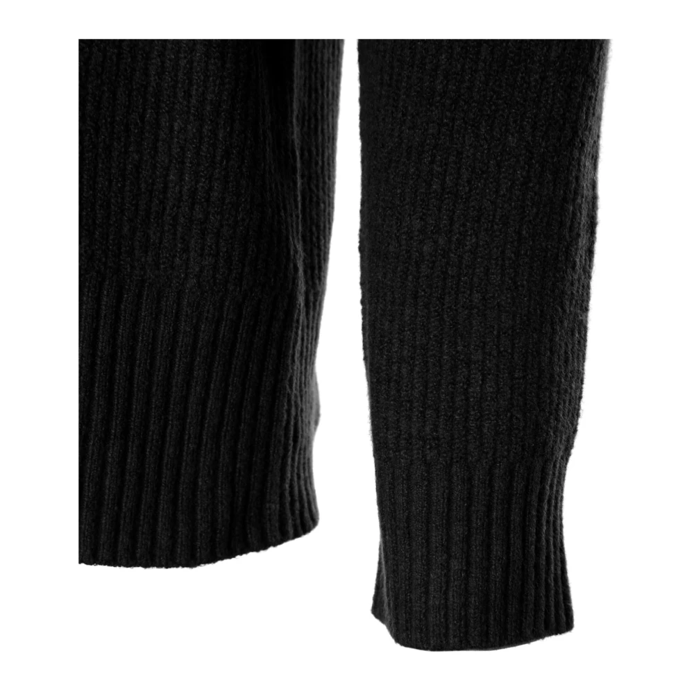 drykorn Geribbelde Half-Zip Trui Black Heren
