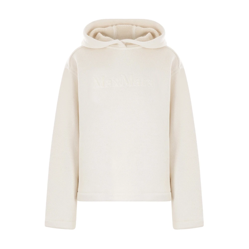 Max Mara Witte hoodie met logo borduursel White Dames