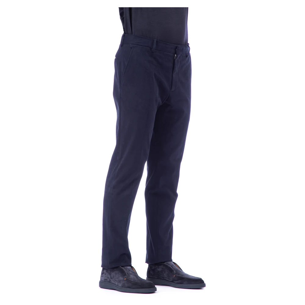 Ermenegildo Zegna Blauwe Broek van Zacht Warm Katoen Blue Heren