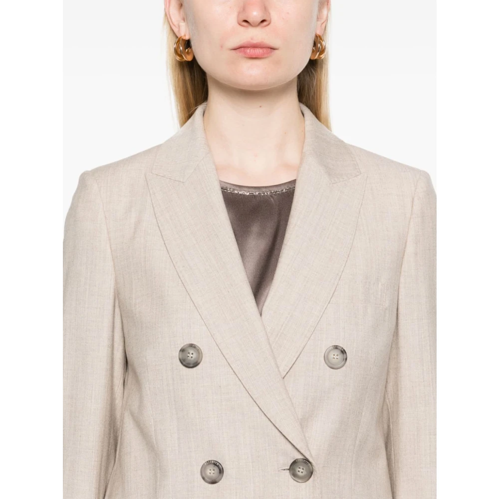 PESERICO Stijlvolle Jas voor Vrouwen Beige Dames