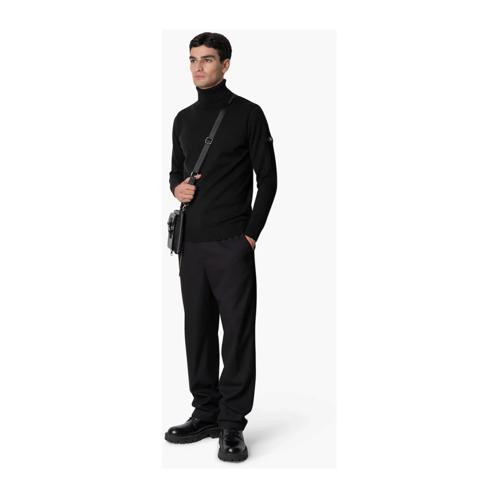 Quotrell Zwarte Gebreide Trui Heren Black Heren