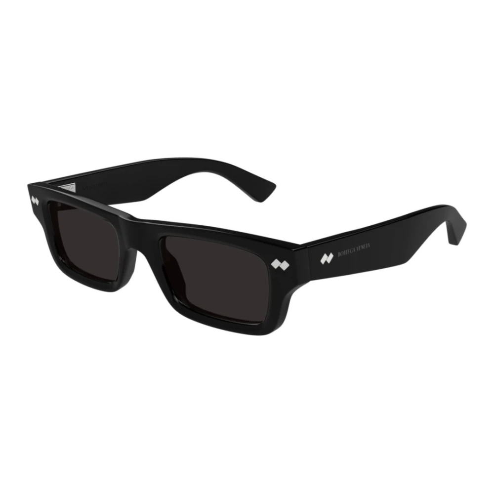 Bottega Veneta Unisex Black Rectangular Sunglasses