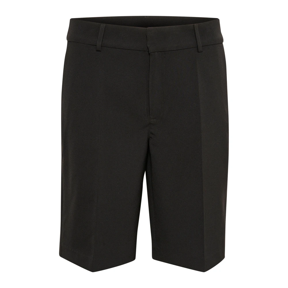 My Essential Wardrobe Zwarte Lange Shorts Losse Pasvorm Black Dames