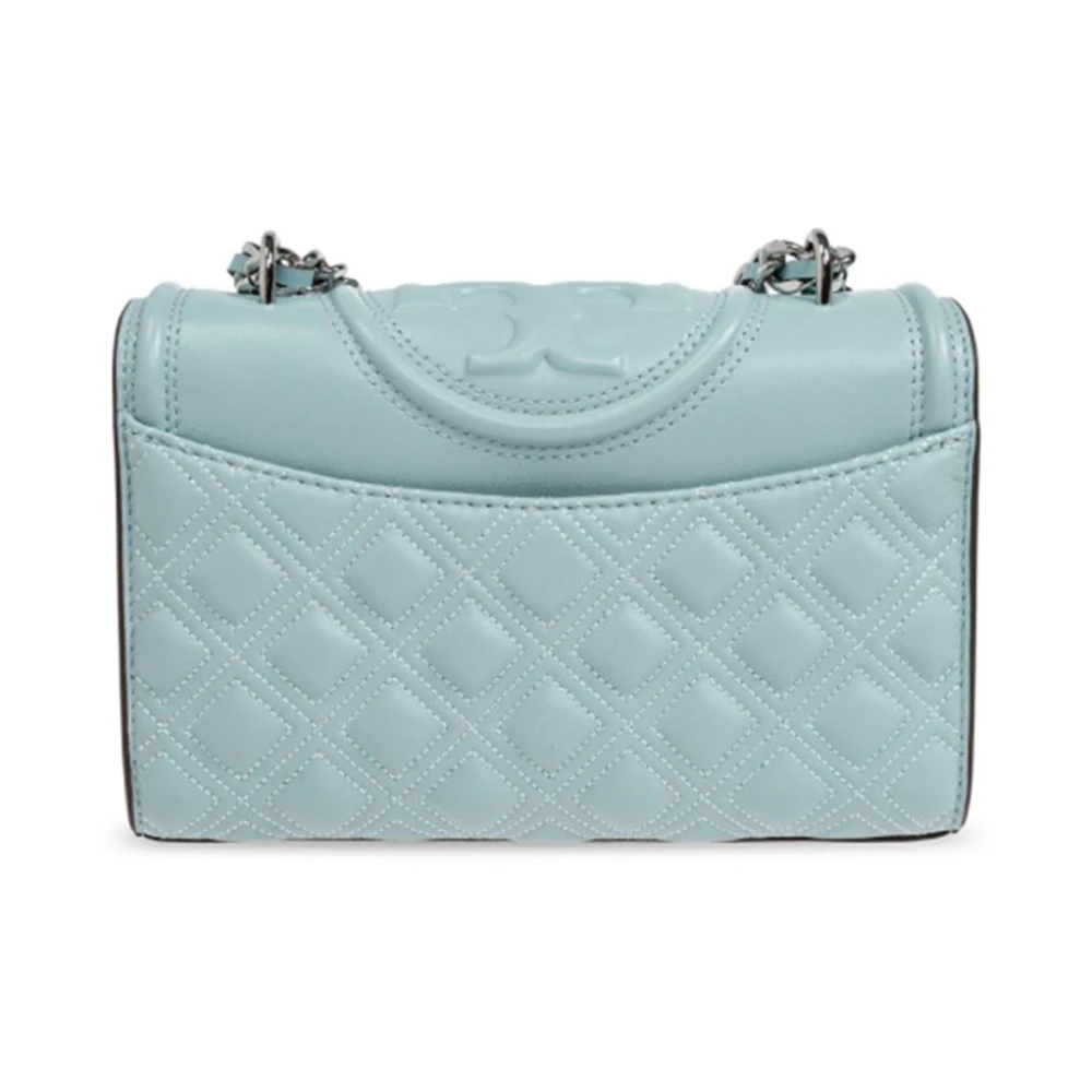 TORY BURCH Heldere Blauwe Gewatteerde Double T Schoudertas Blue Dames