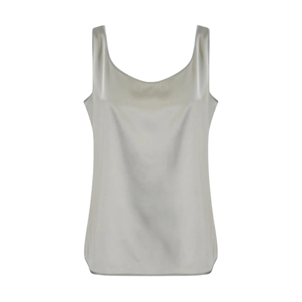 Max Mara Gray Sleeveless Tops, Female, M, Pan Top