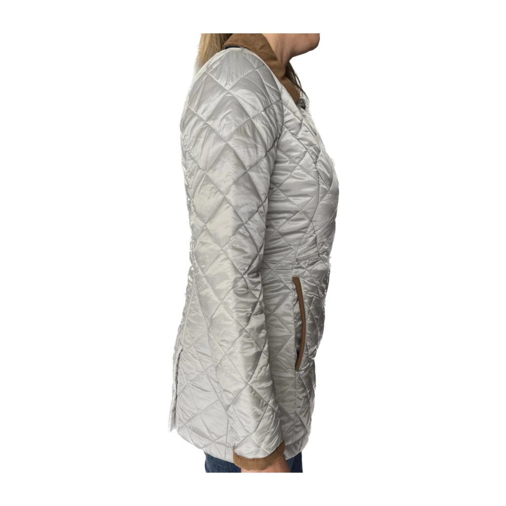 Husky Original Korte donsjas met fluwelen details Gray Dames