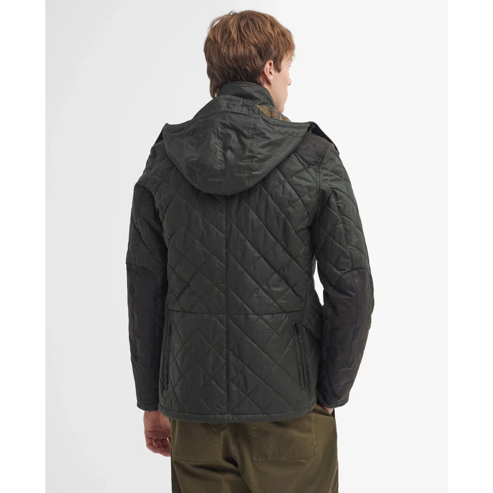 Barbour Gewatteerde Gewaxte Jas in Olijf Green Heren