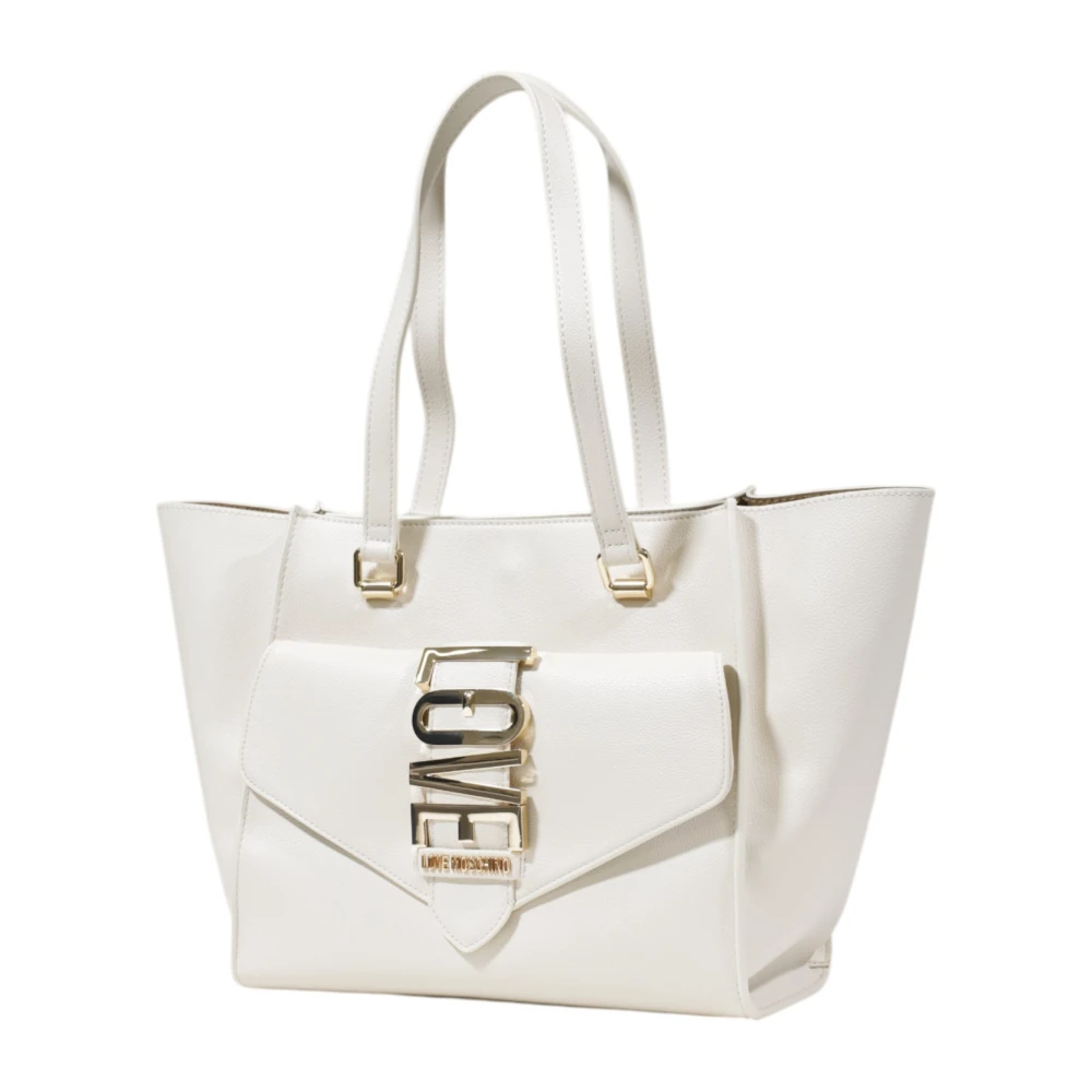 Love Moschino Beige Handtas met Ritssluiting Beige Dames