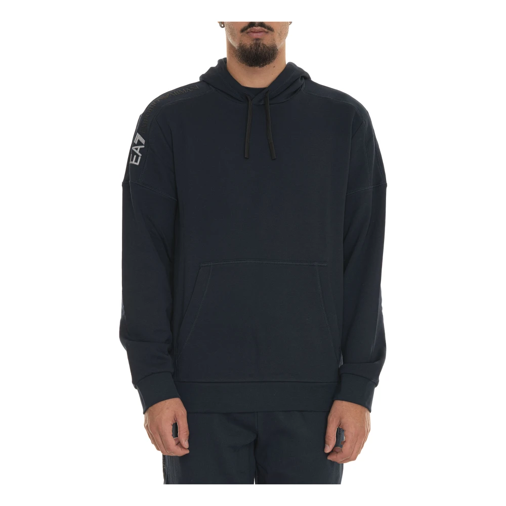 Emporio Armani EA7 Casual Katoenen Sweatshirt voor Mannen Blue Heren
