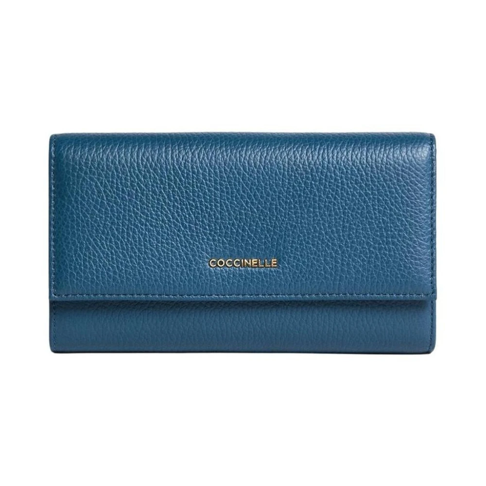 Coccinelle Women's Blue Metallic Soft Wallet - Wallets & Cardholders - One Size - Accessories