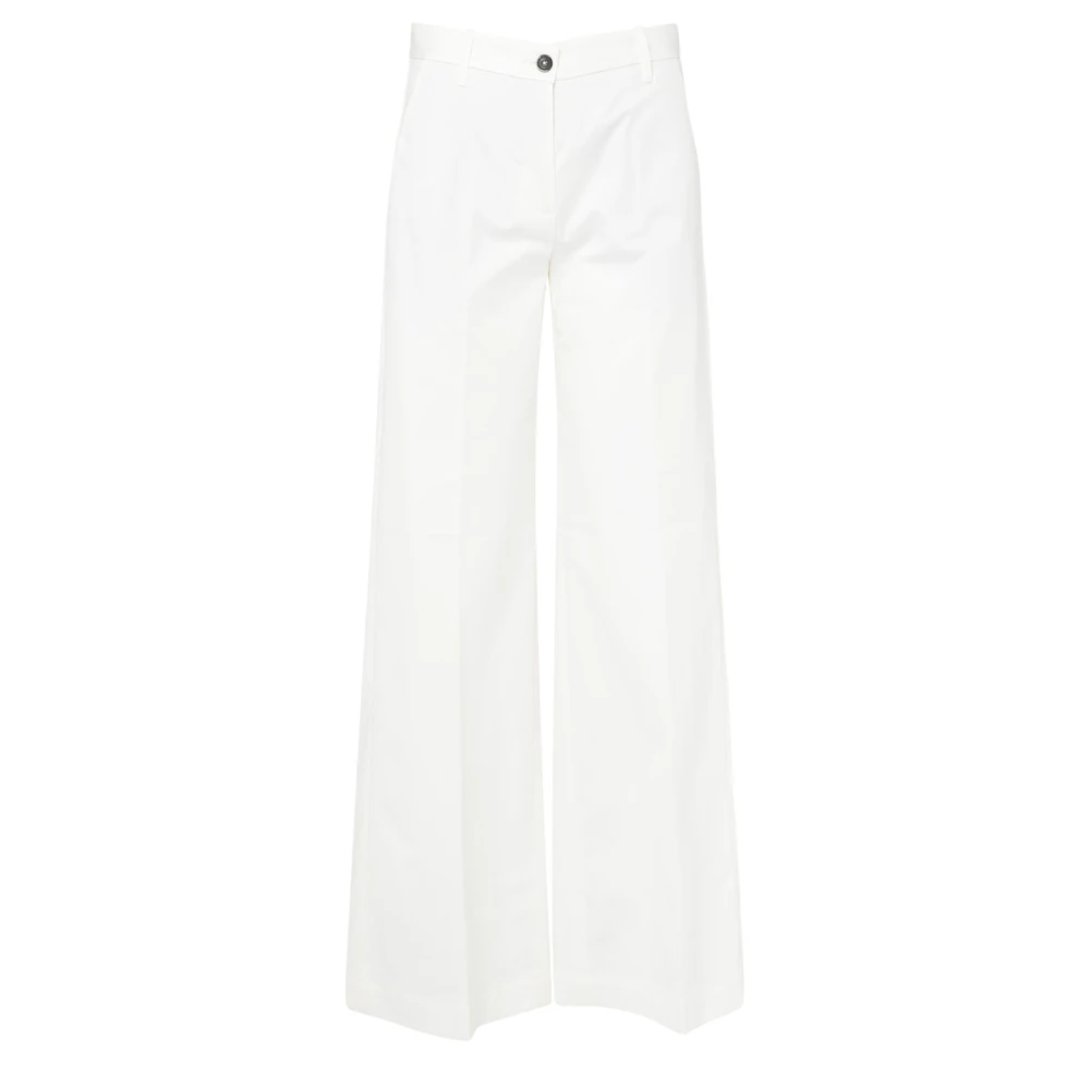 Nine In The Morning Chino Palazzo Broek in Milk White Dames