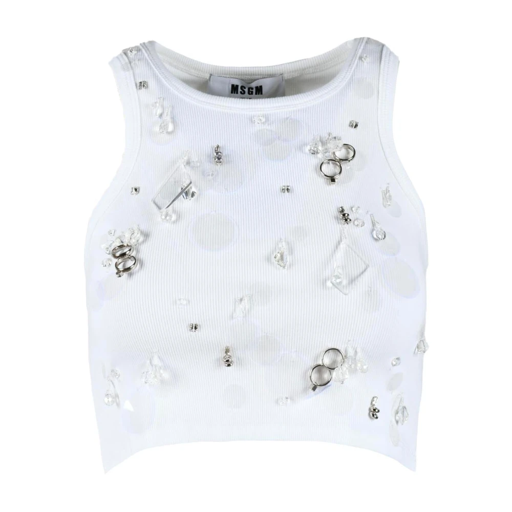 Msgm Katoen Elastaan Top Black Dames