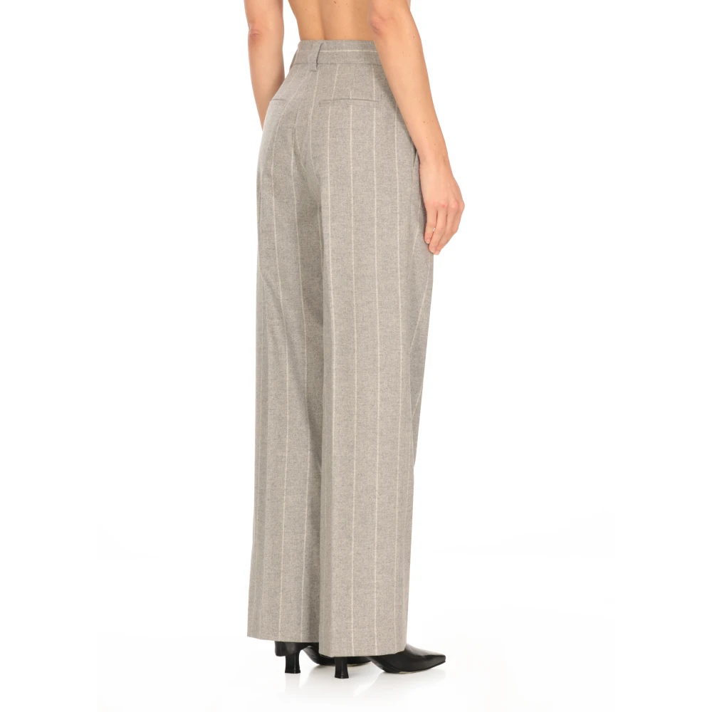 Antonelli Firenze Grijze wollen broek met zakken Gray Dames