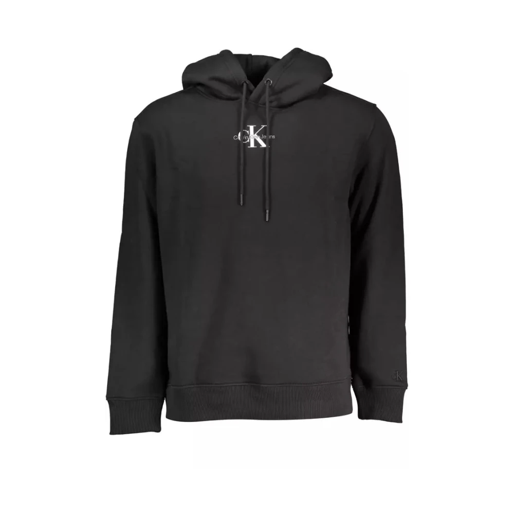Calvin Klein Men's Black Cotton Hooded Sweatshirt