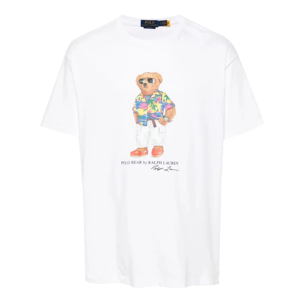 Ralph Lauren Witte Katoenen T-shirt met Polo Bear Motief White Heren