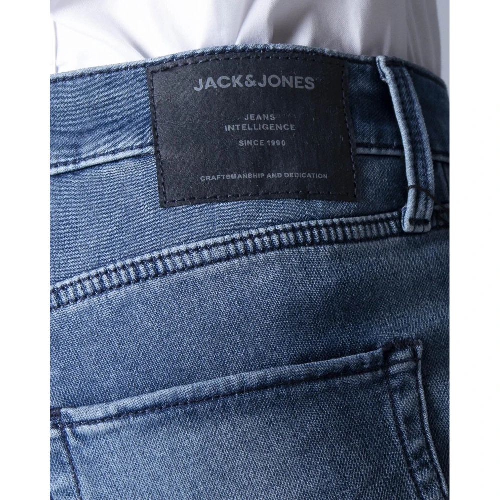 jack & jones Gescheurde Denim Shorts voor Mannen Blue Heren