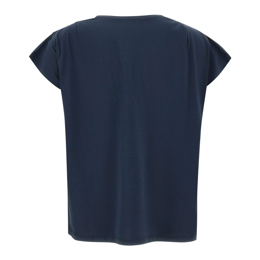 Woolrich Geplooide T-shirt met Gerimpeld Detail Blue Dames