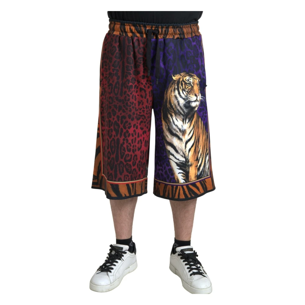 Dolce & Gabbana Men's Multicolor Bermudas, Xs, Exotic Print Bermuda Shorts
