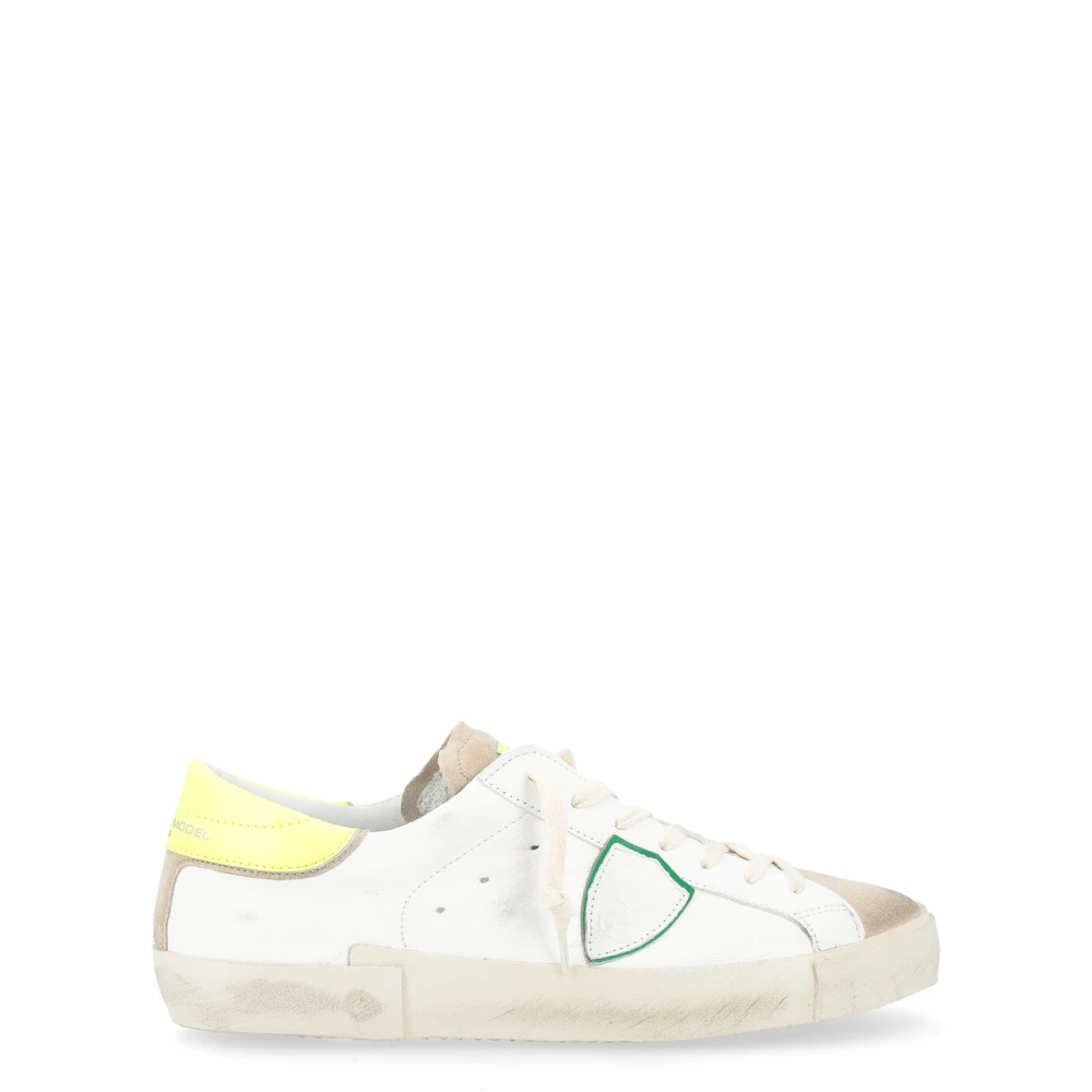 Fluorescerende gul læder sneaker Paris X