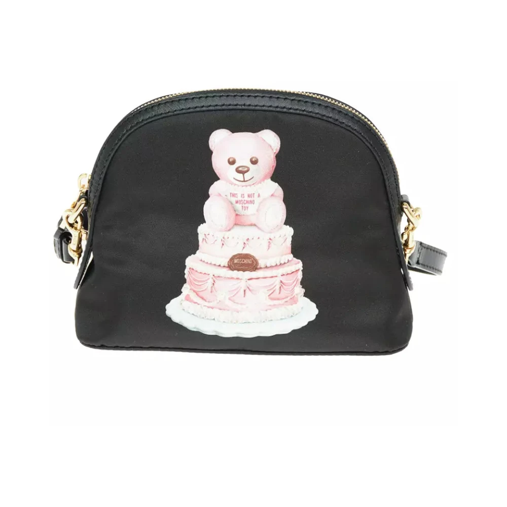 Moschino Couture Teddy Bear Cake Print Clutch Tas Black Dames
