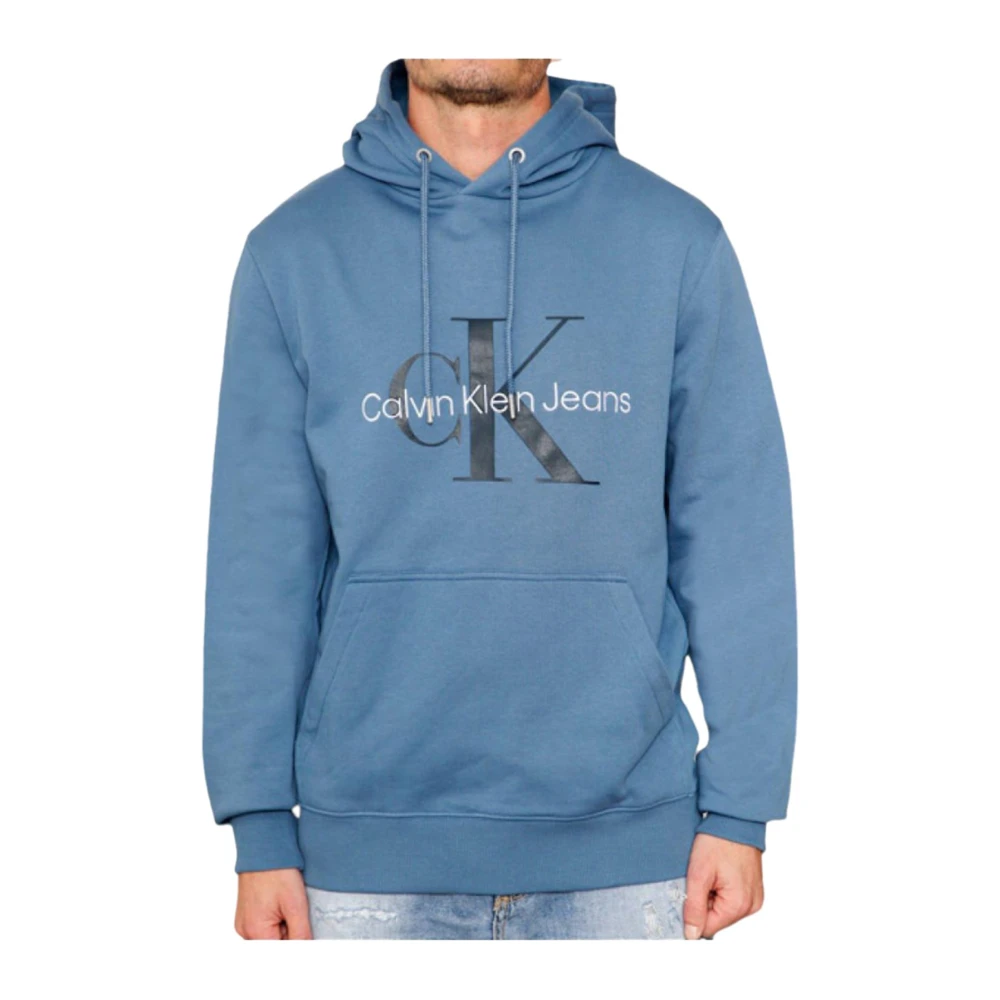 Calvin Klein Blauwe katoenen hoodie Blue Heren