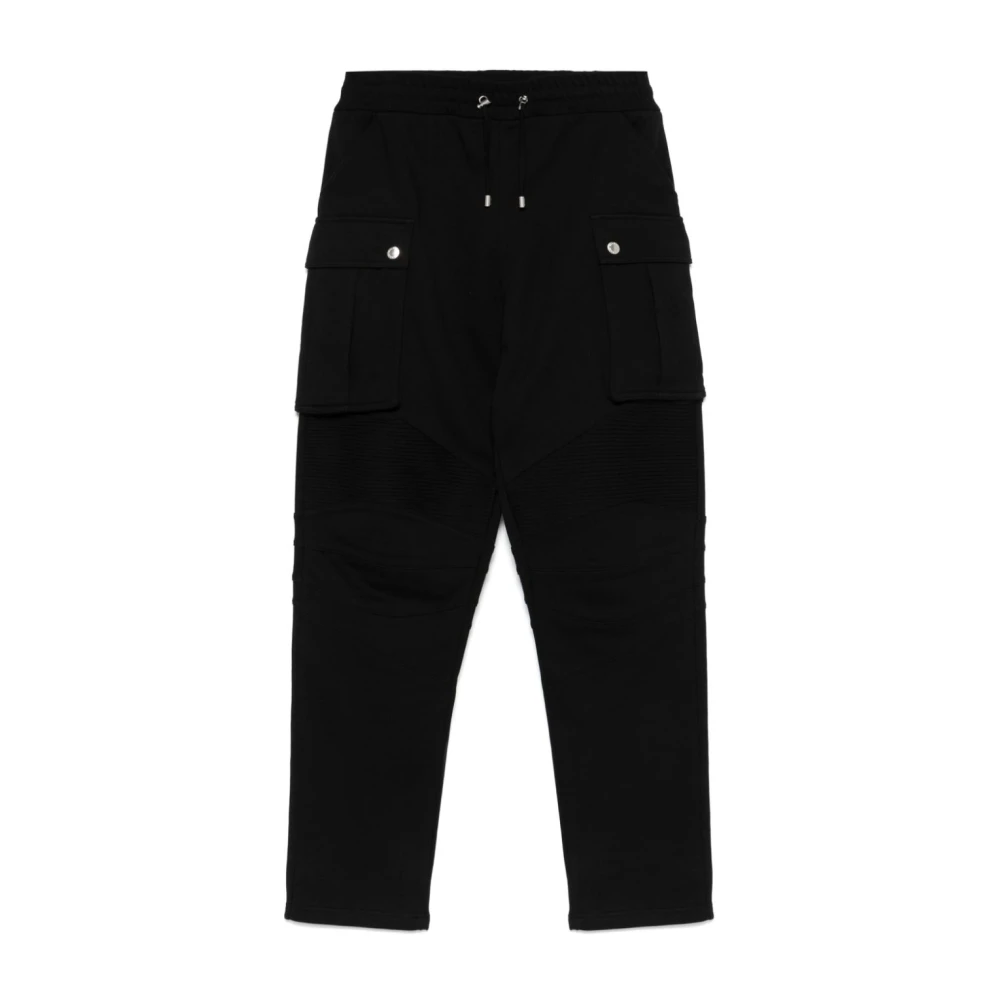 Balmain Zwarte broek met trekkoord en zakken Black Heren