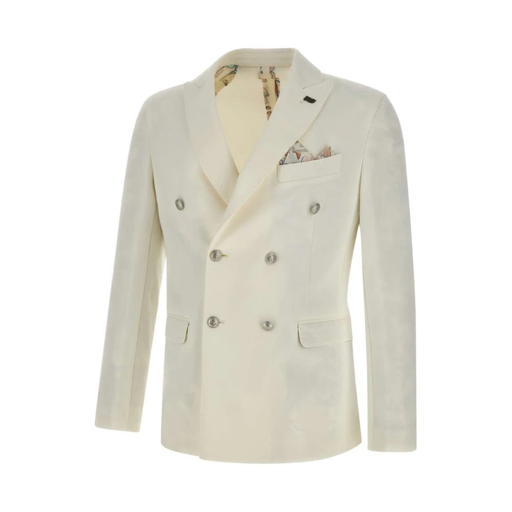 BOB Witte Oscar Blazer Stretch Katoen White Heren