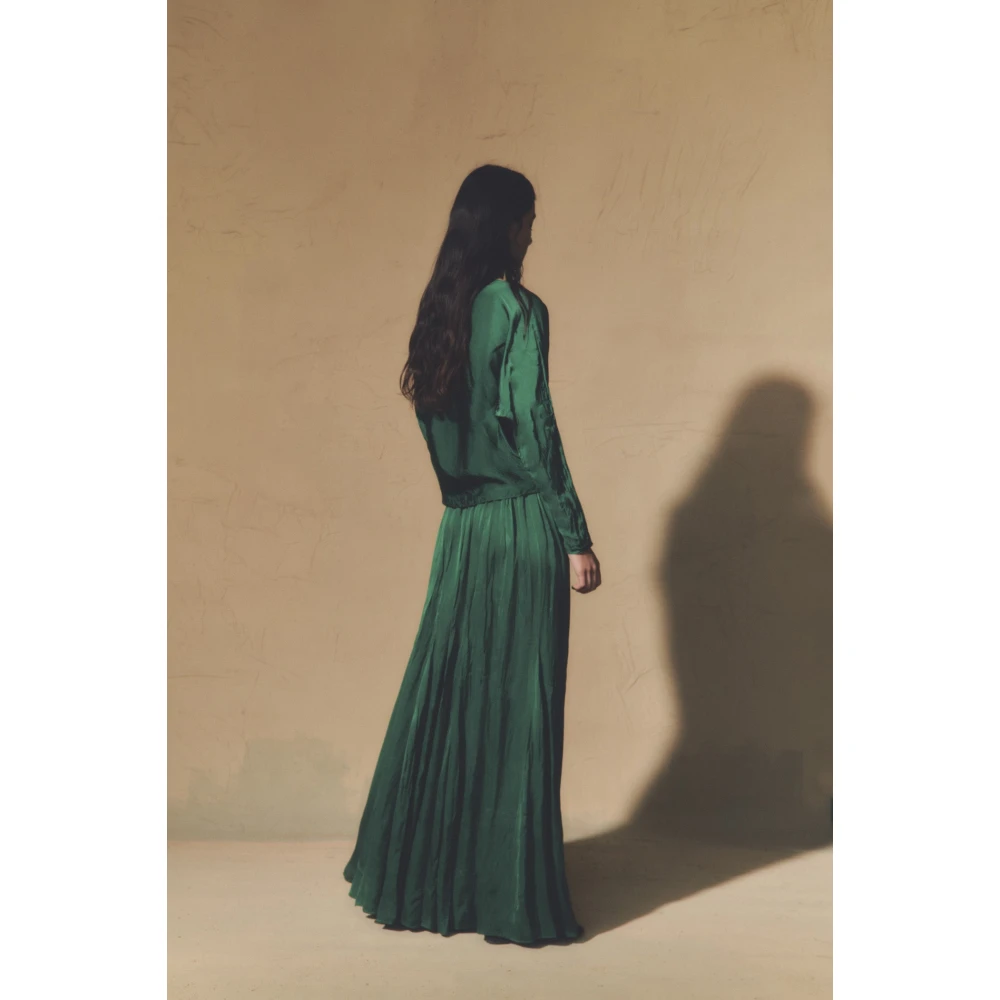 Cortana Oona smaragdgroene cupro rok Green Dames