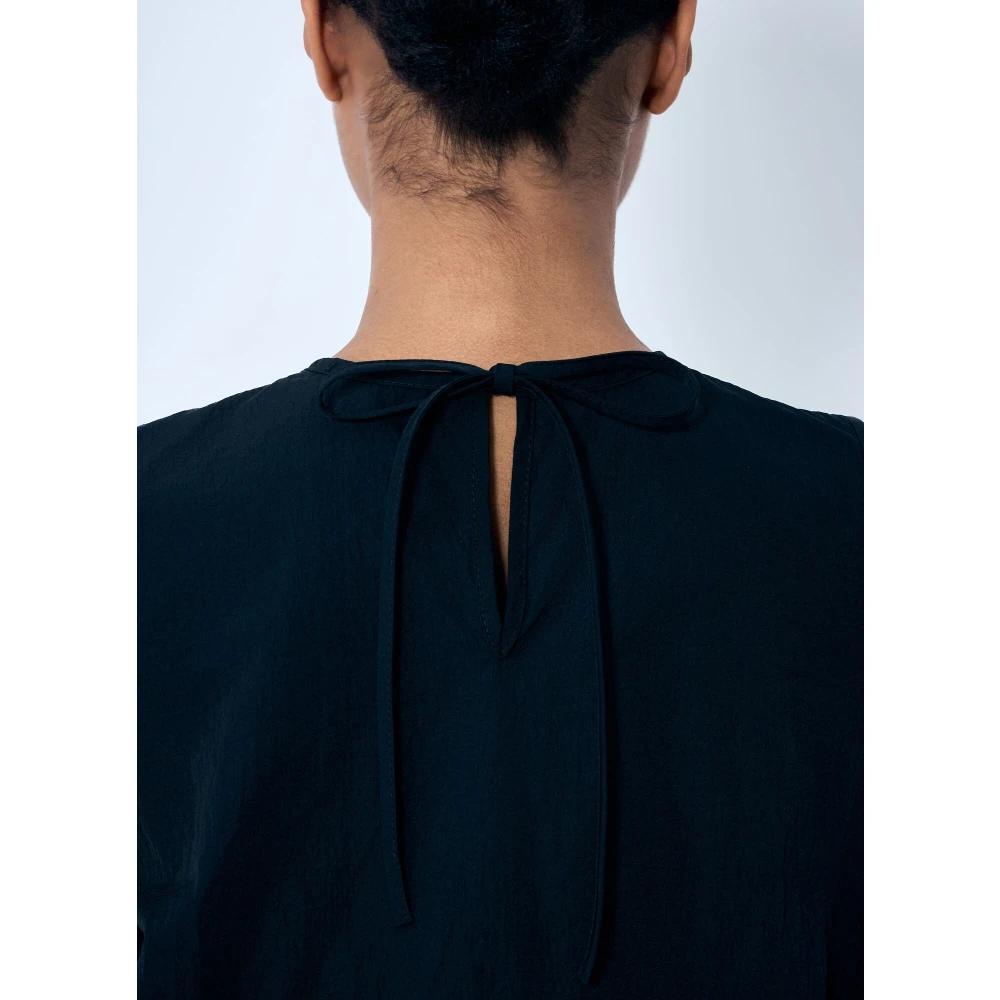 Cecilie Bahnsen Peplum Hem Nylon Top Black Dames
