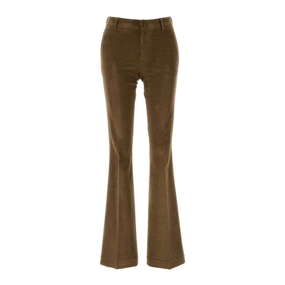 PT Torino Fluwelen Stretchbroek in Biscuit Brown Dames